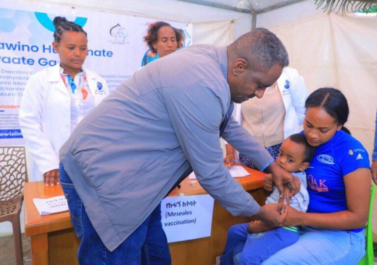 በሲዳማ ክልል የተቀናጀ የኩፍኝ በሽታ መከላከያ ክትባት መሰጠት ጀመረ።